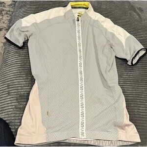 Mavic Altium Cycling Jersey Gray  White Full Zip Short Sleeve Size XL